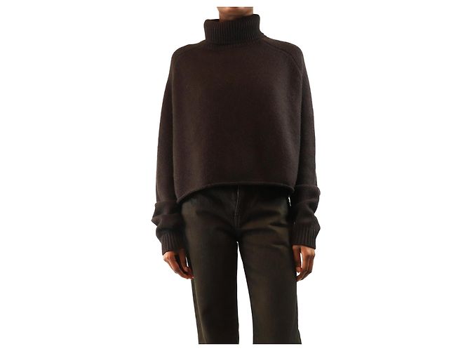 Autre Marque Hochgeschlossener Pullover Dunkle Schokolade - Größe XS Braun