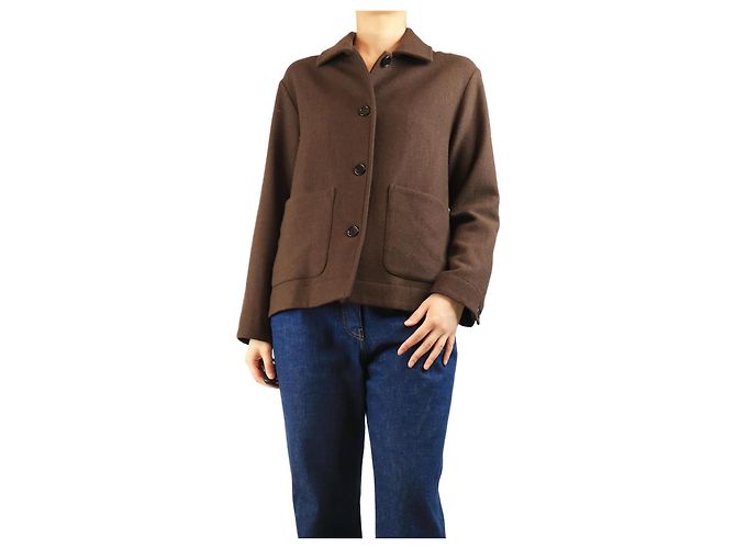 Autre Marque Veste en mélange de yak marron chocolat - taille UK 8