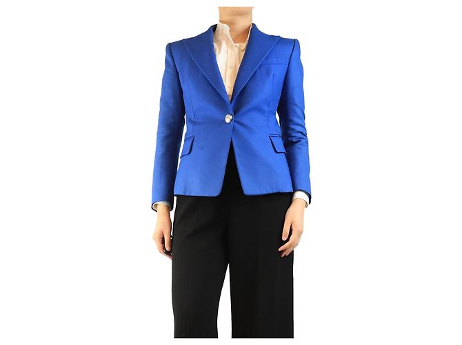 Balmain Blue single-breasted blazer - size UK 12