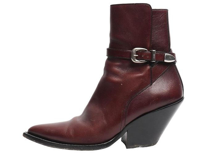 Céline Brown leather western style ankle boots - size EU 38 (UK 5)