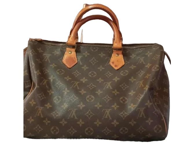 Bolsa Speedy 35 Monogram Louis Vuitton Marrom Monograma