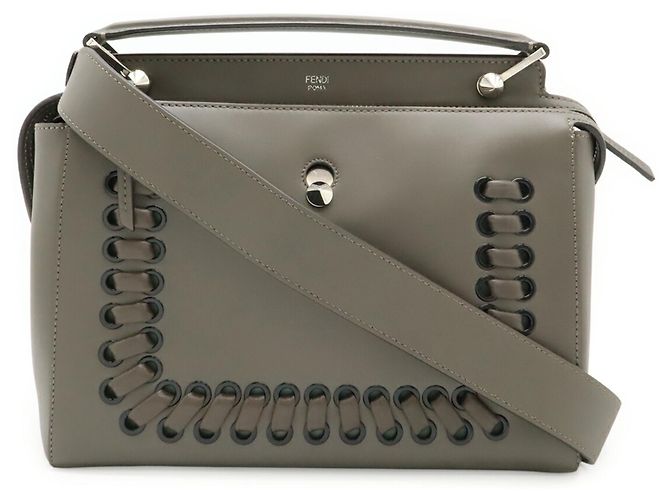 Bolsa de mão em couro cinza Fendi Marrom