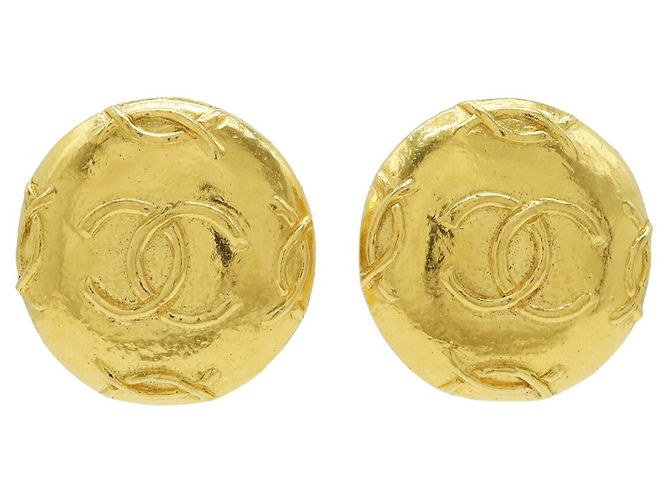 Orecchini Chanel Coco Mark Button D'oro 