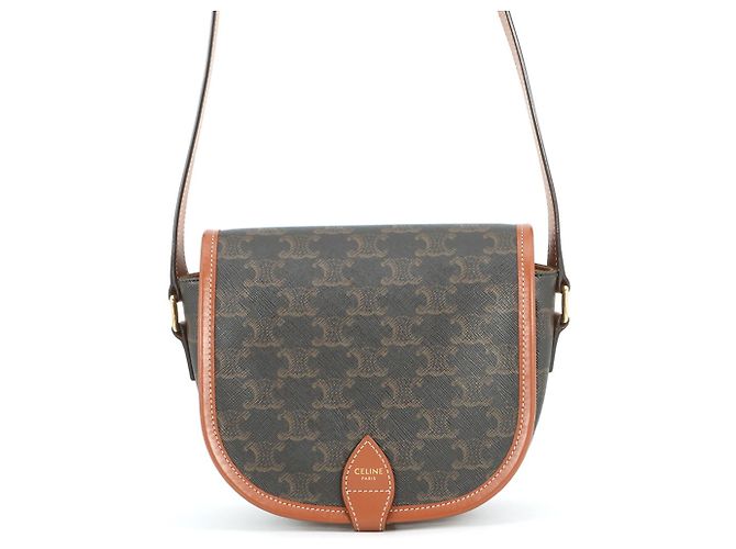 Céline Borsa a tracolla Celine Medium Folco Triomphe Marrone 