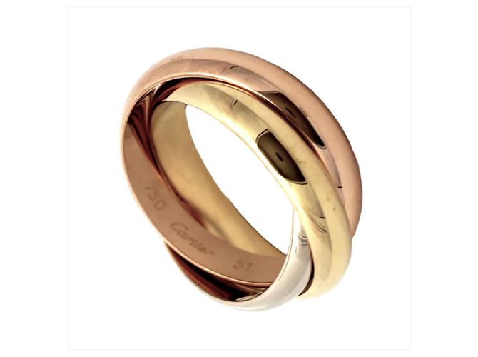 Anello Cartier Trinity in oro giallo rosa e bianco D'oro
