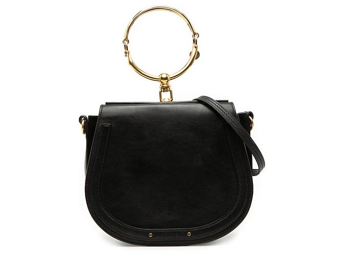 Sac bandoulière Nile en cuir noir de taille medium Chloé