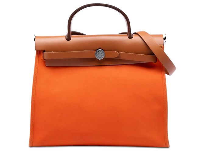 Hermès Orange Toile Herbag Zip 31