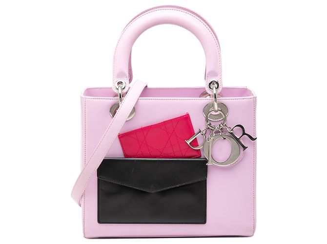 Lady Dior en piel de becerro rosa, tamaño Medium