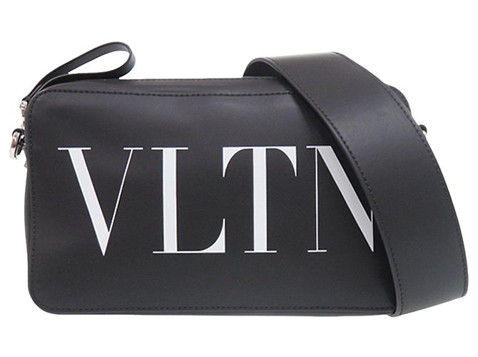 Borsa a tracolla VLTN in pelle nera Valentino Nero