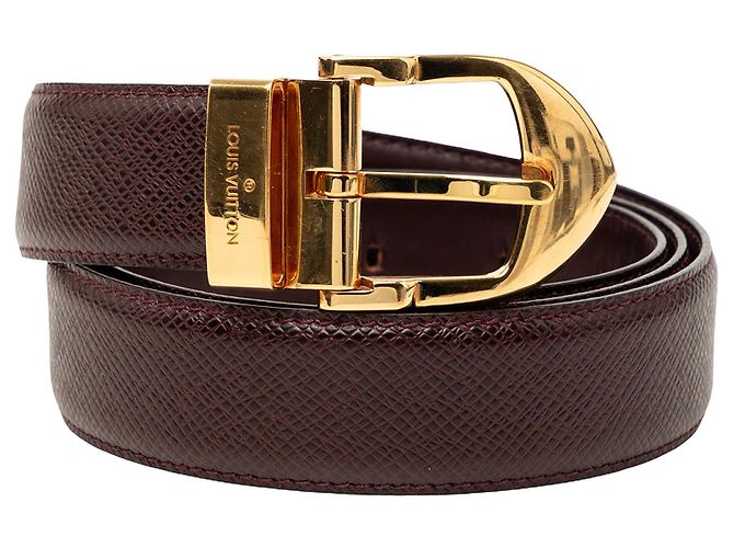 Cinturón Louis Vuitton Taiga Rojo Classique Roja Burdeos
