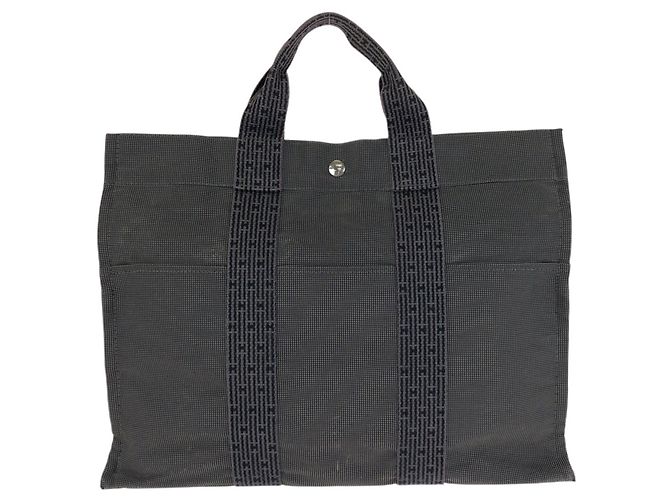 Hermès Sac cabas Hermes Herline MM Gris Marron