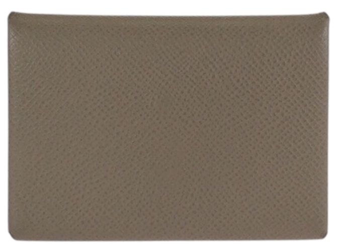 Hermès HERMES Calvi Duo Kartenetui Grau Taupe
