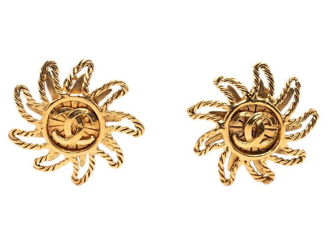 Orecchini a clip Chanel Coco Mark Sun Motif D'oro