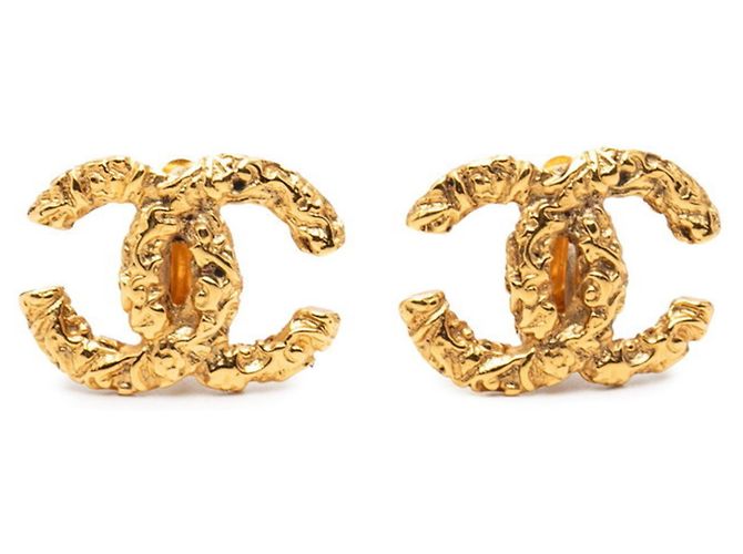 Orecchini a clip Chanel Coco Mark Motif Lava Oro D'oro