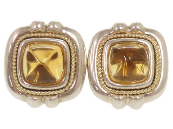 Orecchini a lobo Vintage Citrine Tiffany & Co. Argento Arancione Giallo