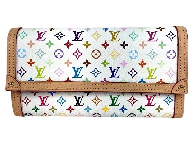Louis Vuitton Monogram Multicolore Long Wallet White