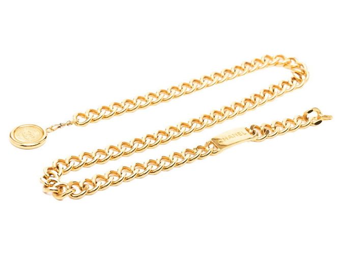 Cambon Chanel Gold Plated Chain Belt Golden