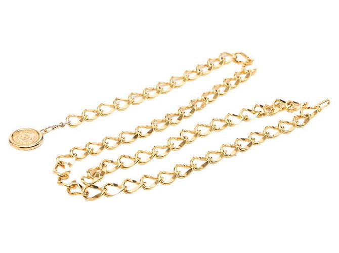 Cinto Chanel Coco Mark Le Cambon Chain Dourado