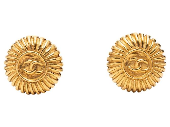 Orecchini a clip rotondi Chanel Coco Mark D'oro
