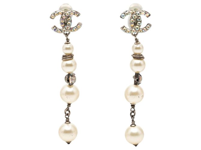 Orecchini Chanel Coco Mark 4-Strand Pearl Argento