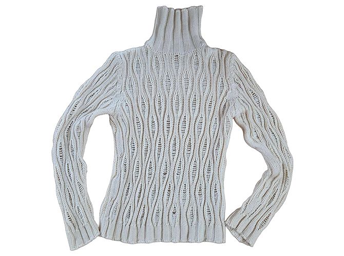 Autre Marque Falconeri Rollkragenpullover aus Wolle in Creme Roh