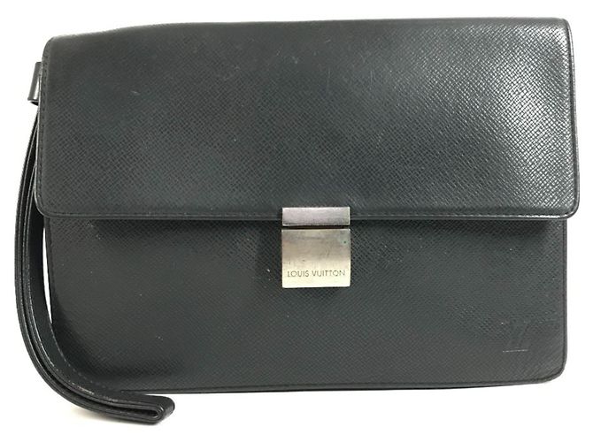 Louis Vuitton Taiga Selenga Tasche Schwarz Grau