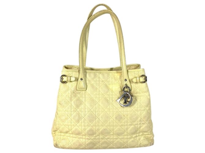 Christian Dior Dior Cannage gesteppte Logo-Tasche Gelb