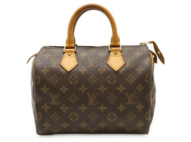 Louis Vuitton Monogram Speedy 25 Handbag Brown