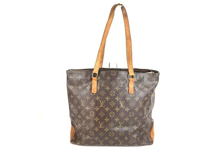 Louis Vuitton Monogram Cabas Mezzo Tote Bag Brown