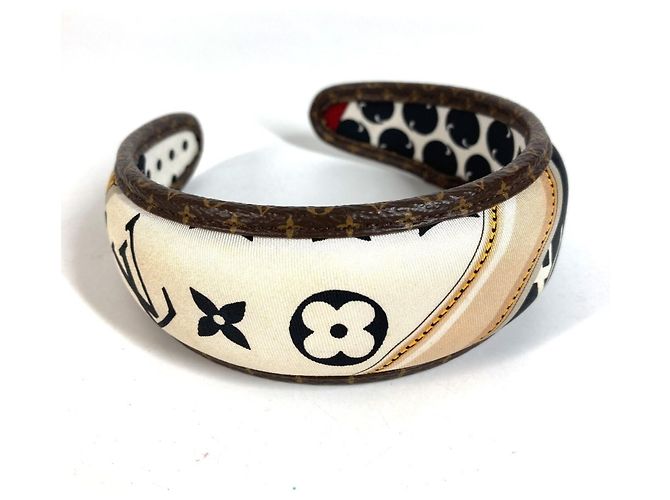 Tiara de seda Monogram Louis Vuitton Branco Multicor