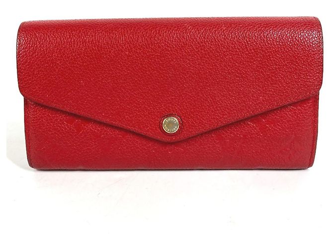 Louis Vuitton Monogram Empreinte Long Wallet Red