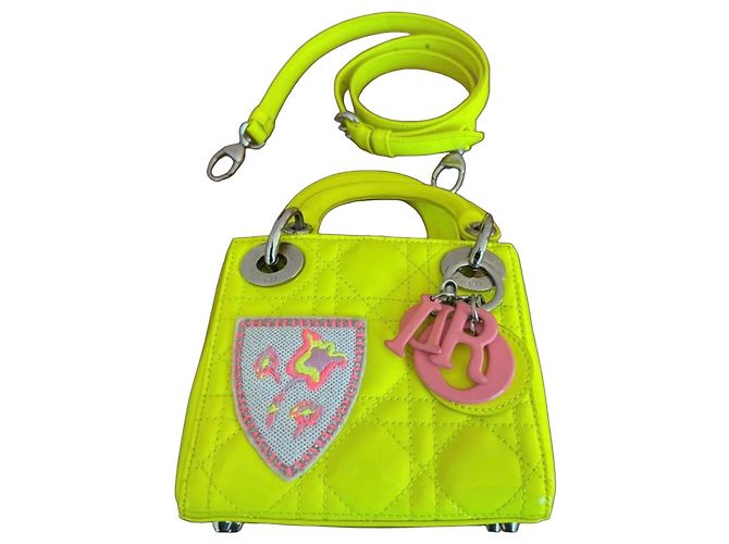Dior Bolso Lady Dior Micro Edición Limitada Amarillo Neón