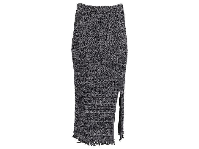 Falda midi de punto Diane Von Furstenberg en algodón blanco y negro