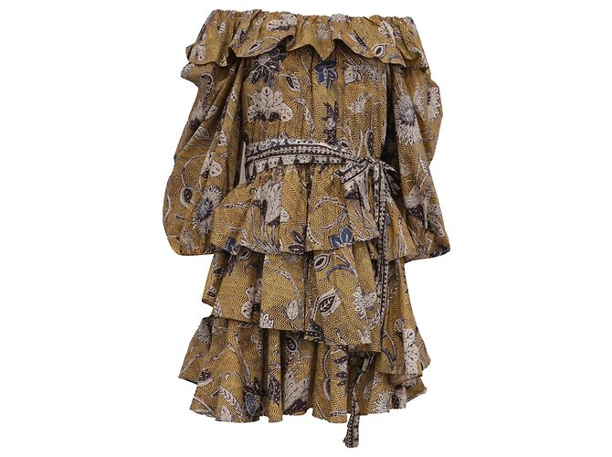 Mini abito con volant Giselle di Ulla Johnson in cotone multicolore
