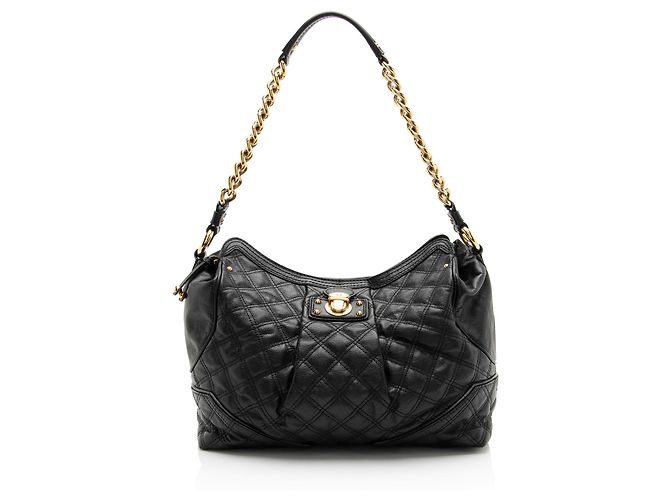 Bolsa de Ombro Silvana em Couro Matelassê Marc Jacobs Preto