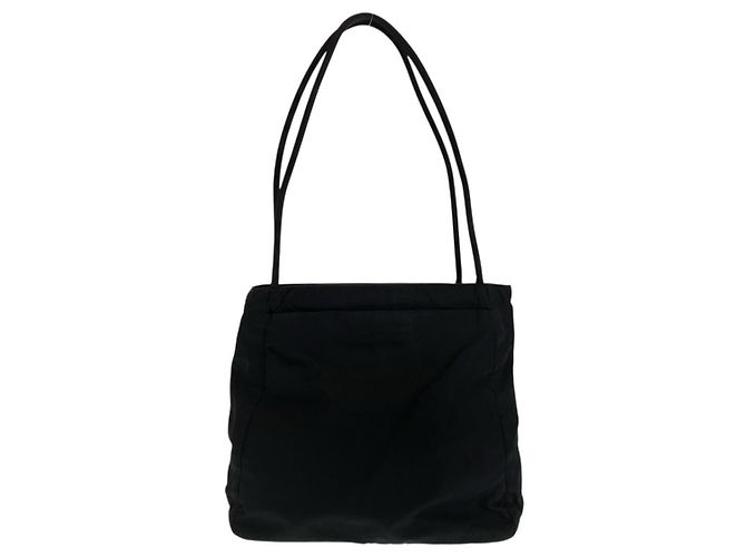 Tote in nylon Prada con logo Triangle Nero