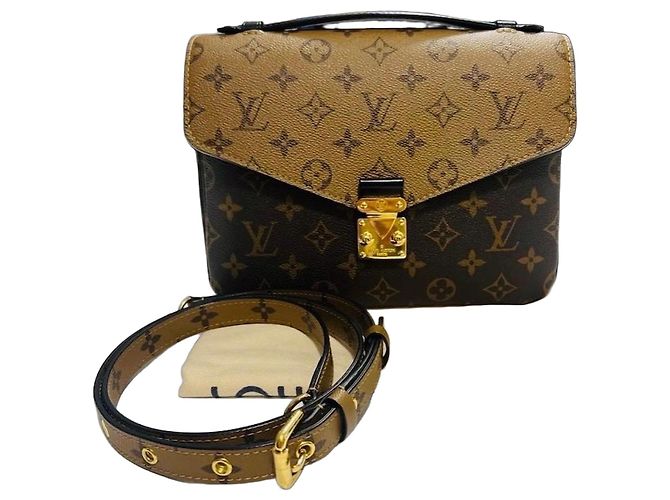 Borsa Louis Vuitton Monogram Canvas Pochette Métis Marrone Monogramma