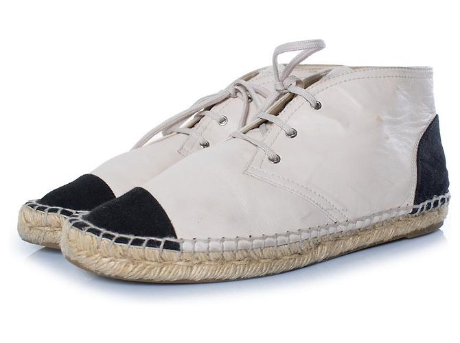 Chanel, espadrilles de cano alto Marrom