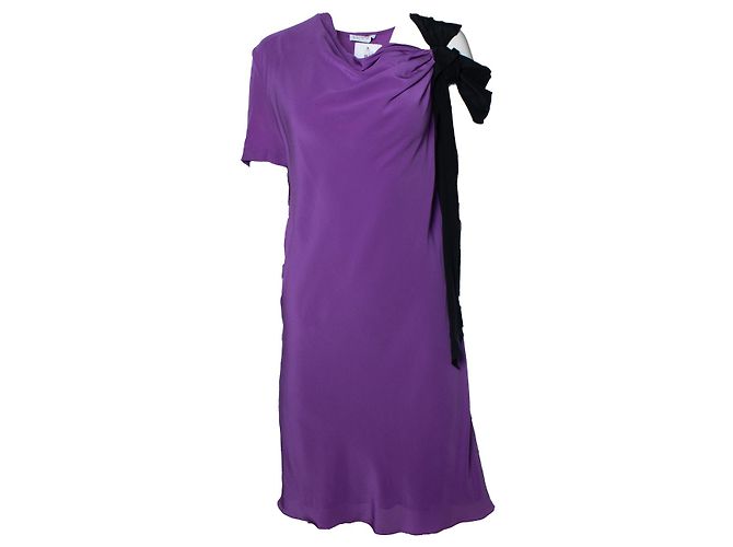 Autre Marque Vionnet Paris, lila Midikleid mit Schleife