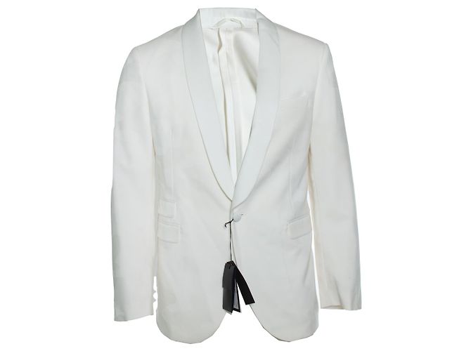 Neil Barrett, White camo printed tuxedo jacket
