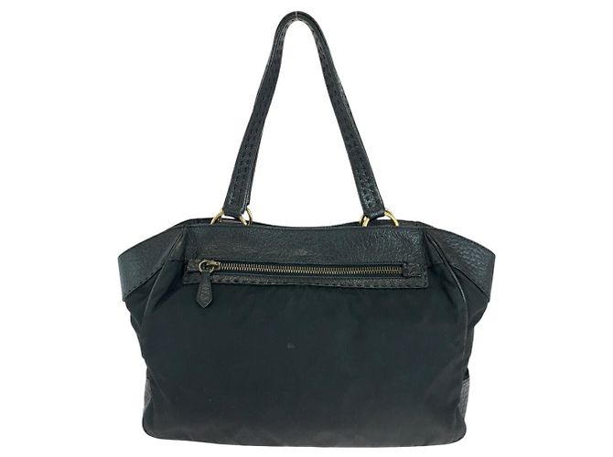 Borsa a mano Prada in pelle e nylon con logo Nero