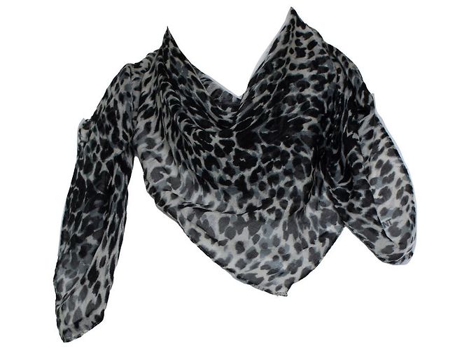 Saint Laurent, leopard printed square scarf Multiple colors