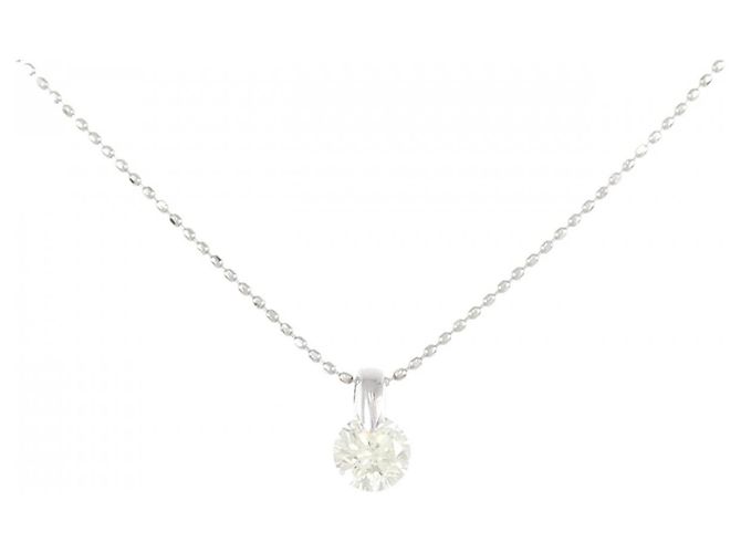 Autre Marque Pt900/Pt850 Diamant Halskette Silber
