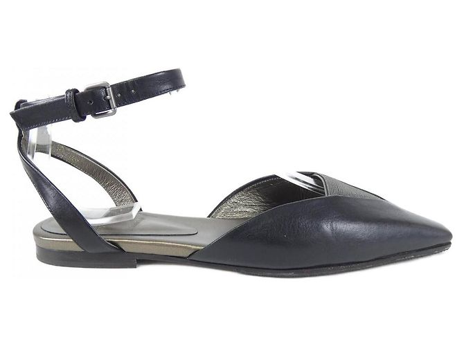 Brunello Cucinelli Lederschuhe Schwarz