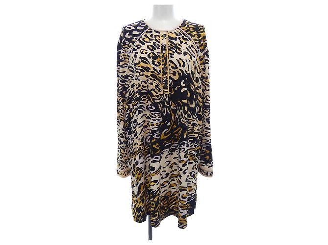 Autre Marque Tunica Leonard Beige Giallo Stampa leopardo