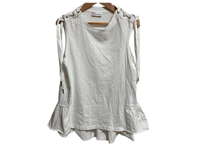 Autre Marque Top sem mangas de renda RED VALENTINO Branco