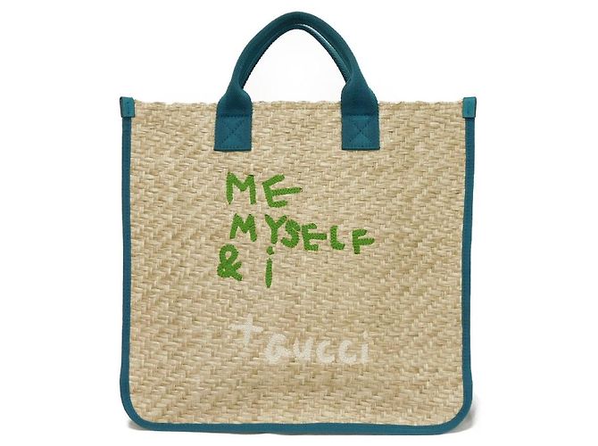 Gucci ME MYSELF & I Strohtasche Beige