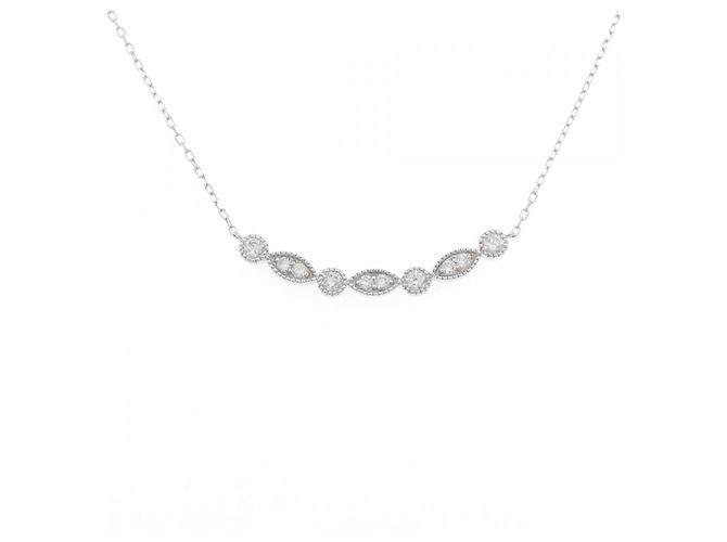 Autre Marque Colar de Au750 com Diamantes Prata