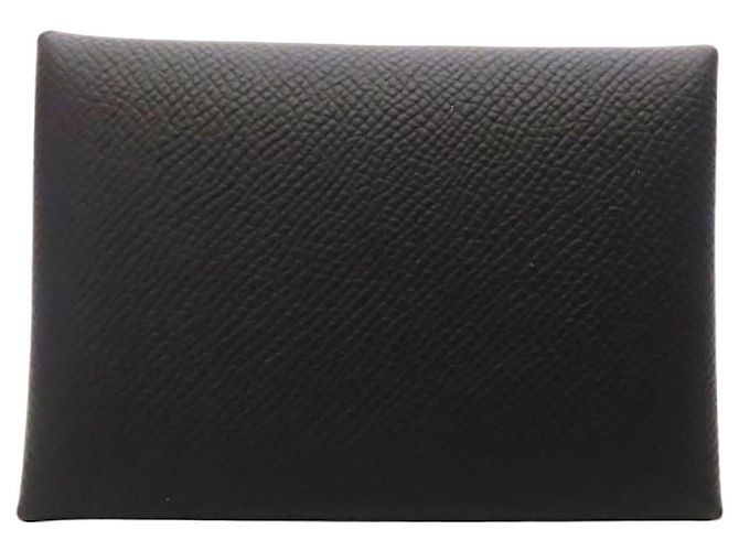 Hermès Calvi Duo Epsom Kartenetui Schwarz