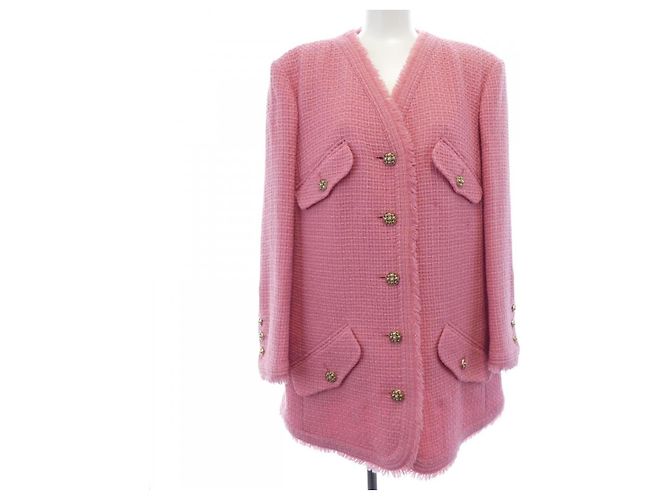 Giacca Chanel senza collo Rosa